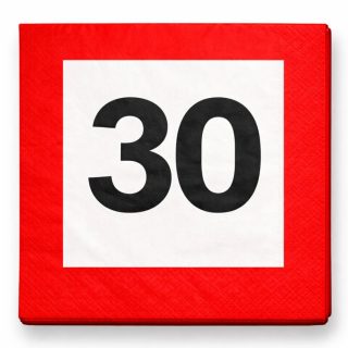 30-as Sebességkorlátozó Party Szalvéta