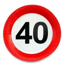 40-as Sebességkorlátozó Party tányér