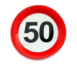 50-as Sebességkorlátozó Party tányér