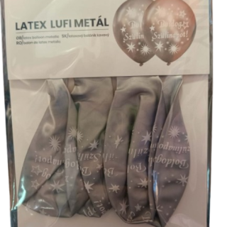 Metál Ezüst Boldog Születésnapot Gumi (Latex) Lufi