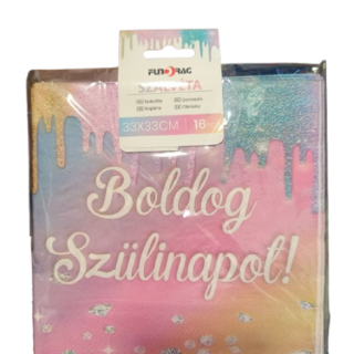 Gyémántos Többszínű Boldog Születésnapot Szalvéta