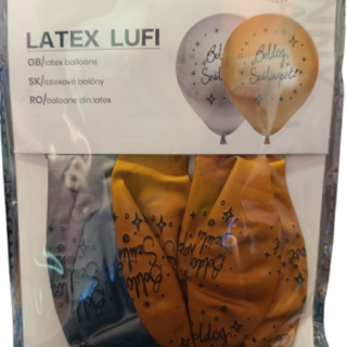 Ezüst-Arany Boldog Születésnapot Gumi (Latex) Lufi