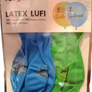 Kék-Zöld Boldog Születésnapot Gumi (Latex) Lufi